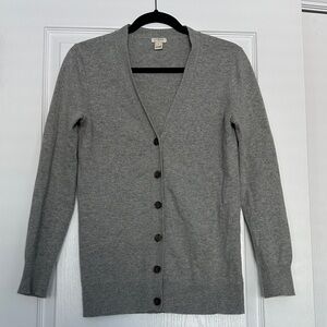 J. Crew Heather Gray Button-Up Cardigan